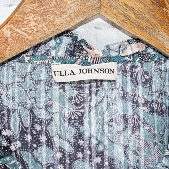 Ulla Johnson Manet Blouse in Azul Floral BOHO Ruffle trime size 0 - Picture 3 of 11